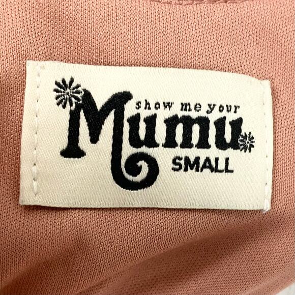 Show Me Your Mumu Caitlin Ruffle Maxi Dress Rustic Mauve Crisp Size Small - Picture 4 of 13